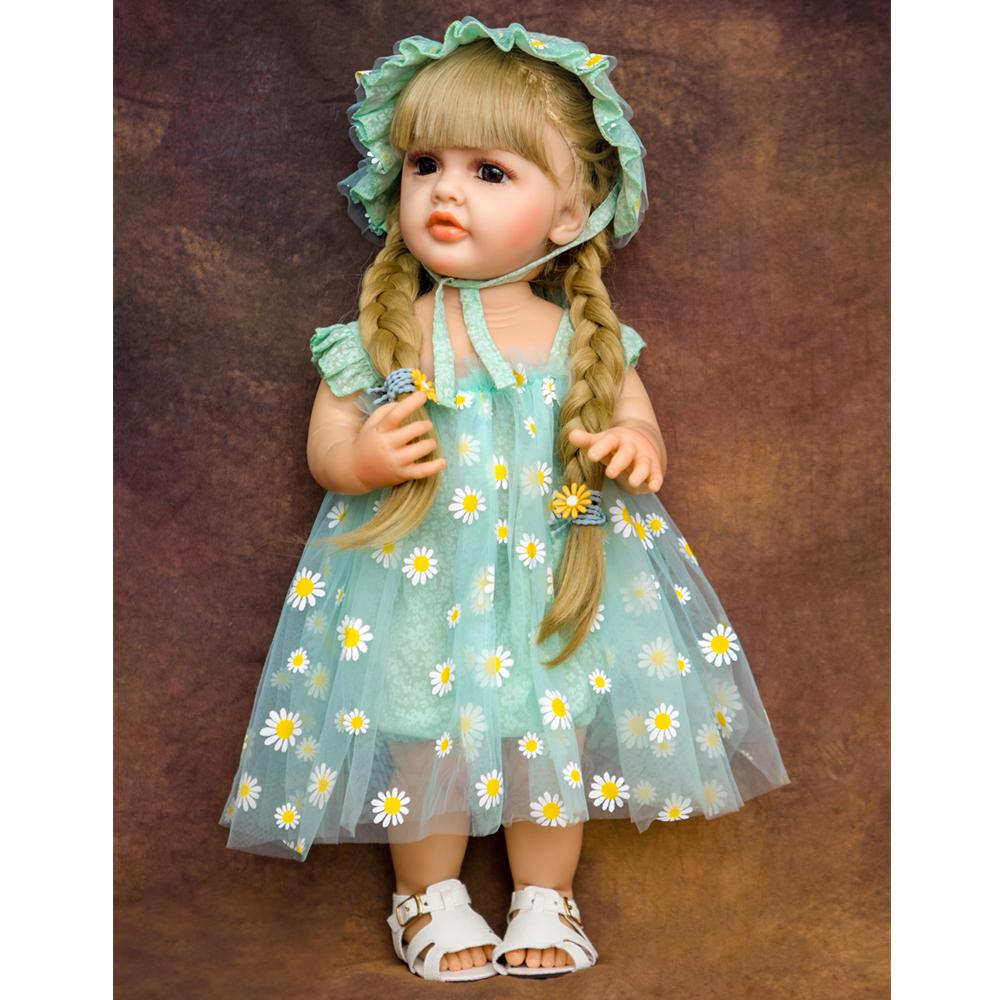 Realistyczne lalki dla dziewczynek z odrodzonymi księżniczkami 55 cm, w pełni silikonowe, winylowe, modne, złote loki, włosy, bebe, odrodzone, lalki KEIUMI