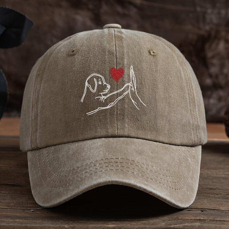 Dog Love High Five Printed Baseball Hat American Retro Duck Tongue Hat Outdoor Men's and Women's Hats
