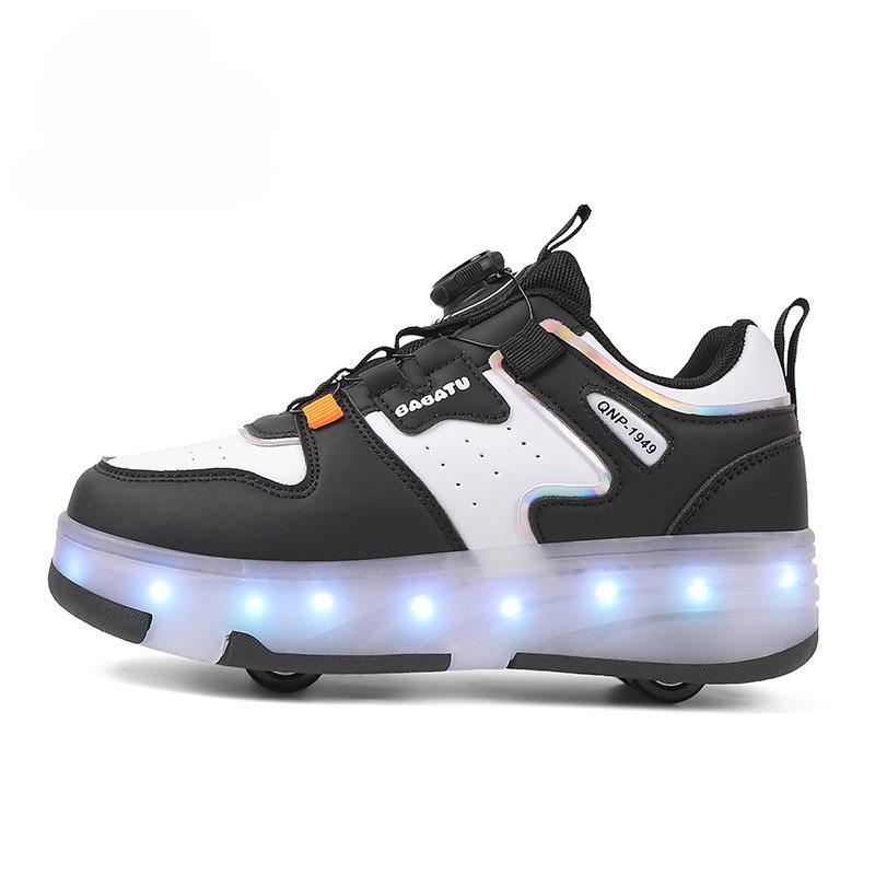 Fashion Girls Shoes Spring New Kids Roller Skates Soft Soled Girl Casual Shoe Anti Slip Boy Light Shoes Simple Girl Sports Shoe