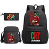 Cr7 Youth Fashion Children'S Student Schoolbag Three-Piece Set Backpack Satchel Pencil Case