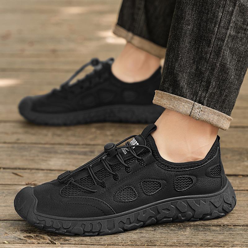 New Men's Casual Shoes Outdoor Mesh Hiking Shoes Summer Breathable Sports Running Shoes Non-slip Hard-Wearing Work Footwear