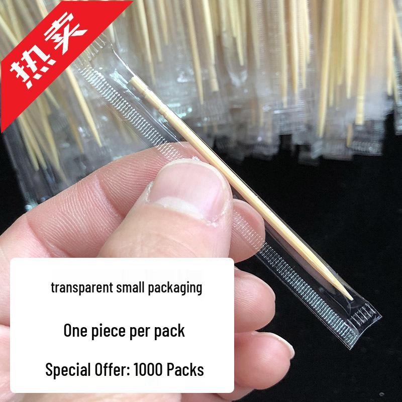 Individually Packed Bamboo Toothpicks: Portable, Small Portions In Transparent Bags, Pack of 2,000.