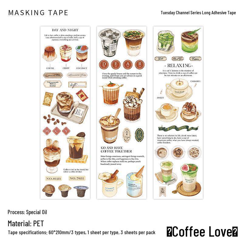 Infeel.Me PET Oil Strip Tape - Tuesday Channel Series for American Bread Dessert Planner Decoration