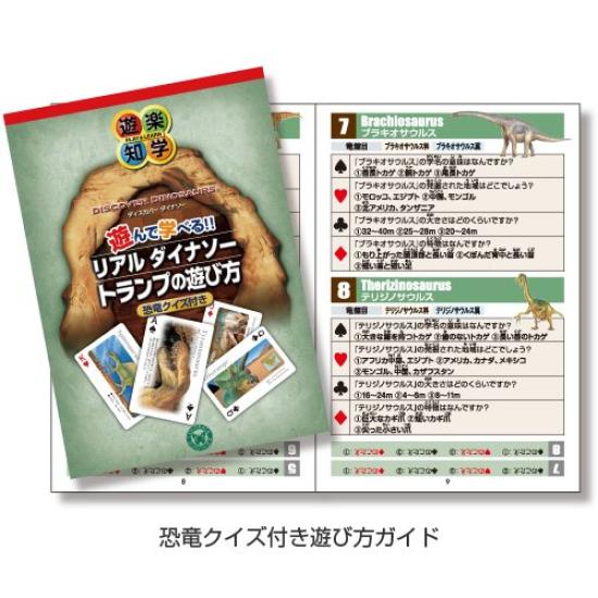 Carolata Real Dinosaur Learning Playing Cards Animal Dinosaur Toy Educational Toy Playing Card Game Picture Book Gift Present (Dinosaur/Quiz