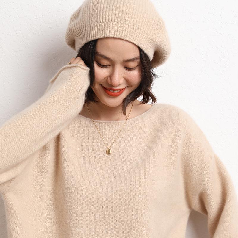 Cashmere Autumn and Winter New Women's Knitted Hats Casual Headscarves Double Strand Woven Soft and Glutinous Berets
