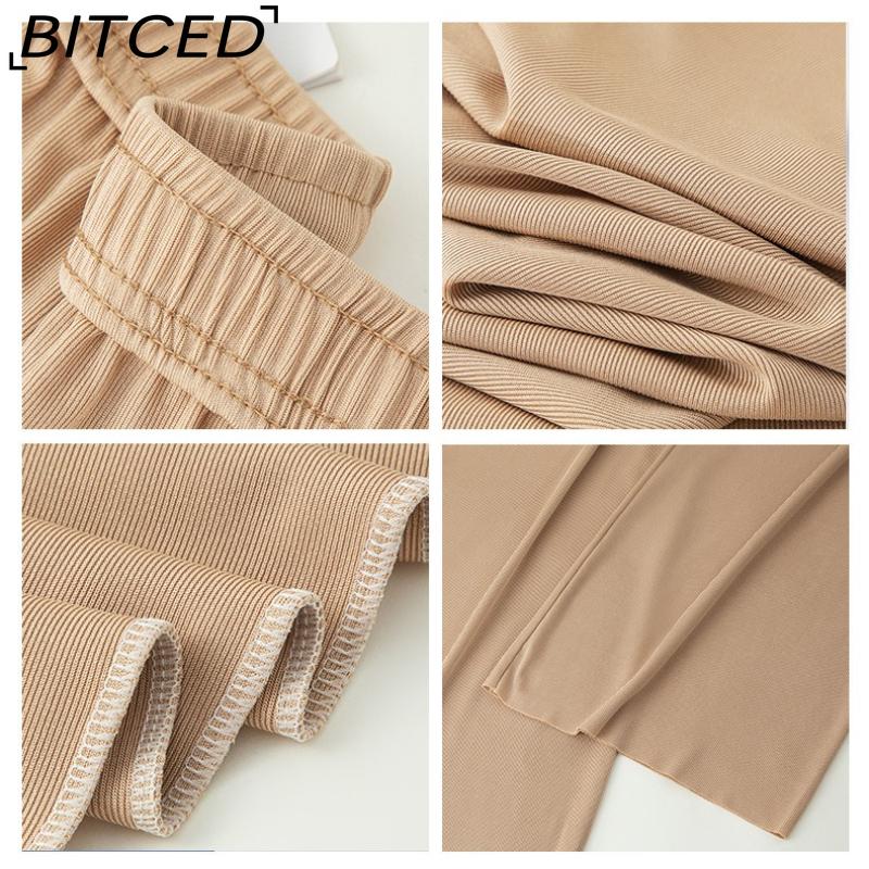 BITCED Ice Silk Wide-Leg Trousers for Women Spring/Summer Lightweight Slimming Loose-Fit Drapey Breathable Straight-Leg Casual Floor-Length Trousers