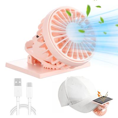 Mini Cooling Fan Adjustable Angle Strong Airflow Low Noise Rechargeable Solar