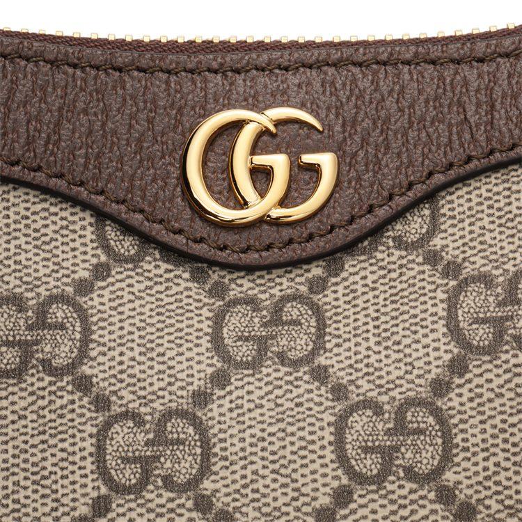 Gucci Pochette in Tela Ophidia con Pelle, Borsa a Spalla Borsa a Mano, Borsa a Spalla Mini da Donna Beige ed Ebano 764960-K9GSG-8367