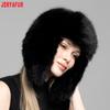 JERYAFUR Women Ushanka Trapper Winter Hat, Thick Faux Fur Ear Flap Warm Ladies Cap for Snowy Cold Outdoor Weather