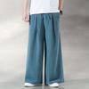 Pantalon d'été ample décontracté à jambes larges en lin chinois pour homme