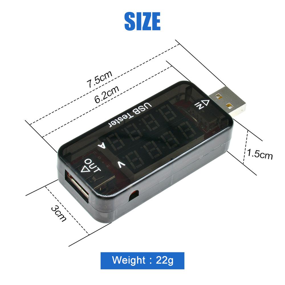 Digital USB Current Voltage Charging Detector 4 Digits Mobile Power Current Voltmeter Ammeter Voltage Charger Tester