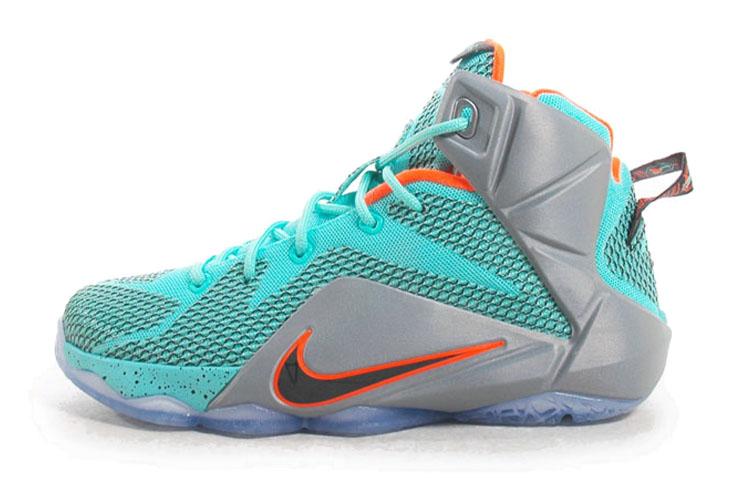 

Nike Lebron 12 NSRL Cushioning High top Children s Basketball Shoes Light Blue Gray Multicolor Teenagers 685181-302 40