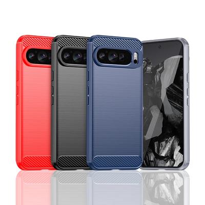 Etui na telefon dla Google Pixel 6 7 8 9 Pro XL 8A 9A 7A 6A Miękka Matowa Tekstura Wzór Włókna Węglowego Minimalistyczny Czysty Kolor