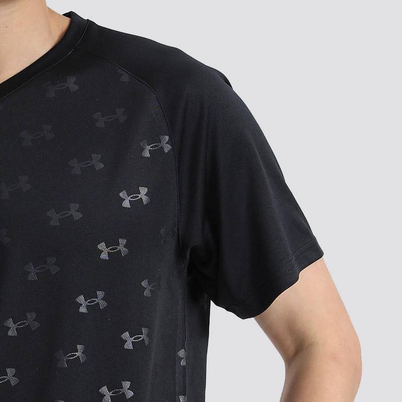 Under Armour Quick-Dry Loose Training Knit Short Sleeve Shorts Casual Sports Set Unisex sets Black 21500531-001+21500208-001