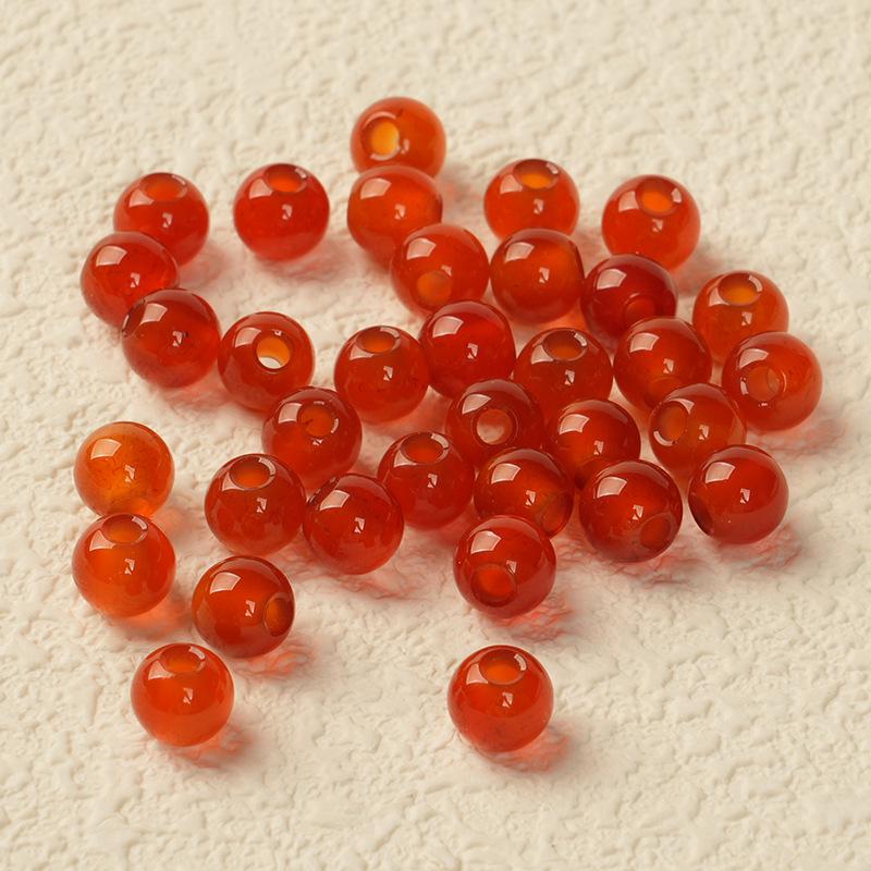 Cuentas de Ágata Roja Natural: Cuentas de Agujero Grande para Pulseras DIY, Collares y Accesorios de Joyería