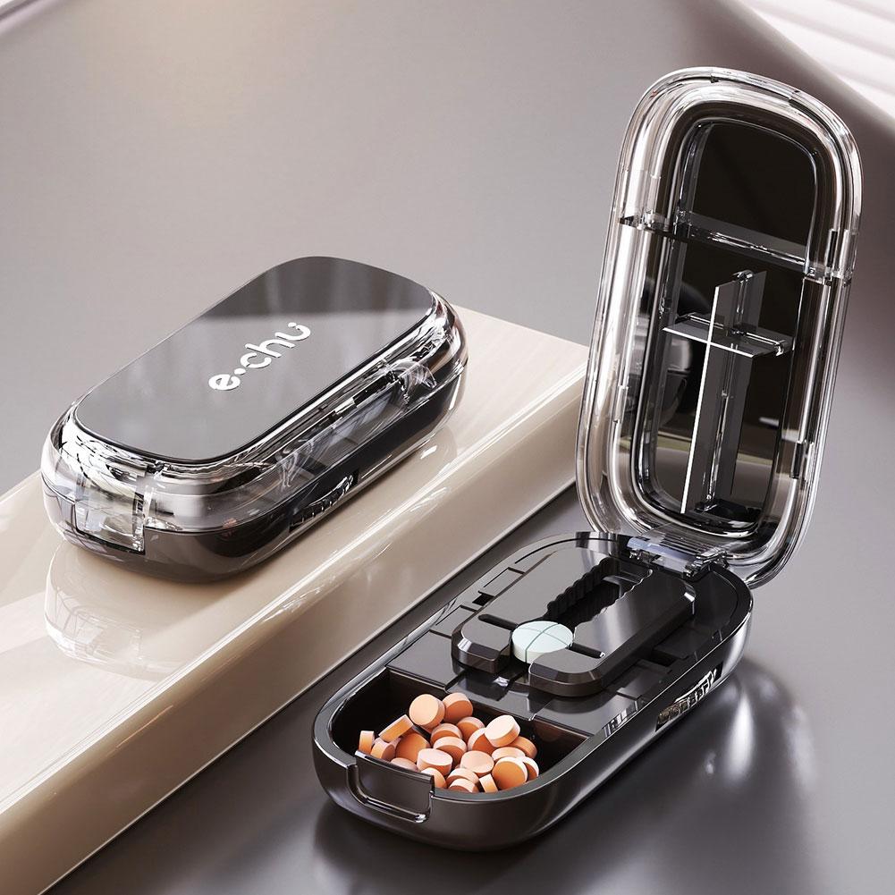 Adjustable Quartering Pill Cutter Storage Box Portable Drug Tablet Medicine Dustproof Divider Organizer Crusher Pill Cutter Set