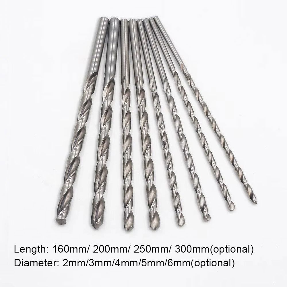1Pcs Diameter 2-6mm Extra Long Drill Bit HSS Steel Length 160-300mm Drilling Tool Straight Shank Power Tool