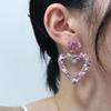 Sweet Personality Mirror-like Acrylic Heart-shaped Pendant Dangle Earrings for Women Romantic Valentine's Day Gift Korea Jewelry