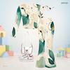 Girls Round Neck Long Sleeve Blue Printed Top And Flared Pants Two Piece Set