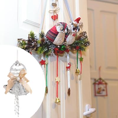Christmas Bell with Bow Decor Home Xmas Pendant Ornament for Dorm Fireplace
