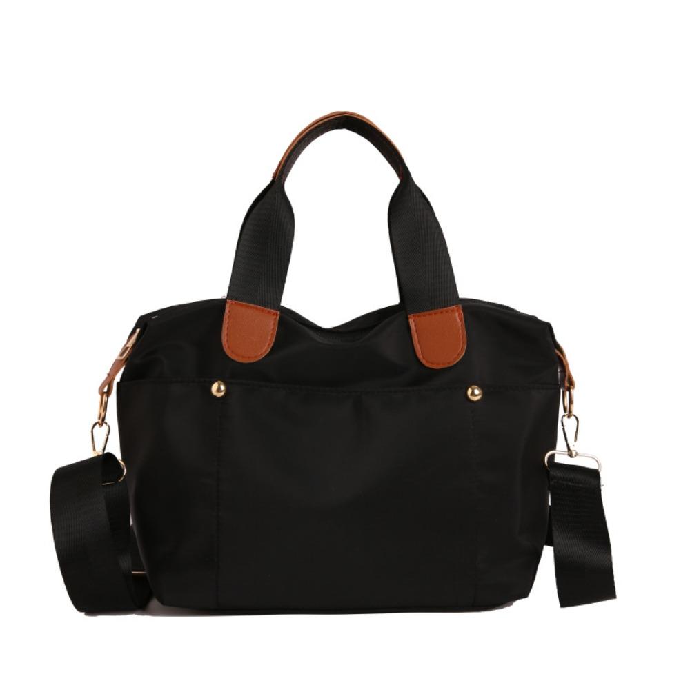 Oxford Cloth Nylon Shoulder Bag Lightweight Travel Tote Bag Retro Nylon Crossbody Bag Men чёрный
