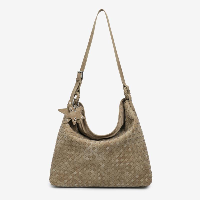 Autumn and Winter Suede Woven Bag New Niche Design Simple Commuting Versatile Shoulder Bag Large Capacity Handbag