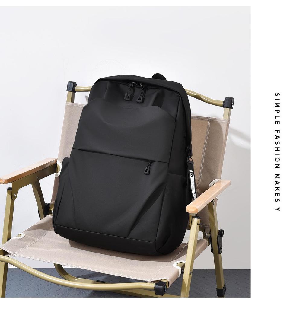 Men's Large Capacity Solid Color Backpack: Ideal for Business Travel, School, and College.