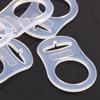 60 Pcs Button Silicone Ring Mam Pacifier Holder Mannequin Clip Adapter Transparent