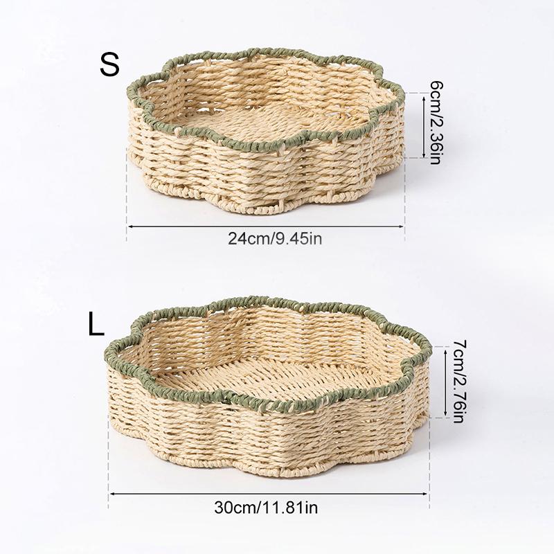 1Pc Snack Tray Vegetables Imitation Vine Household Storage Basket Fruits Weave High-capacity Paper Rope