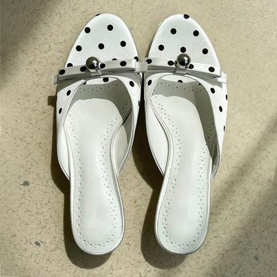 2025 New Summer Thin Low Heels Slippers Women Fashion Butterfly-knot Open Toe Sandals Female Slides Shoes