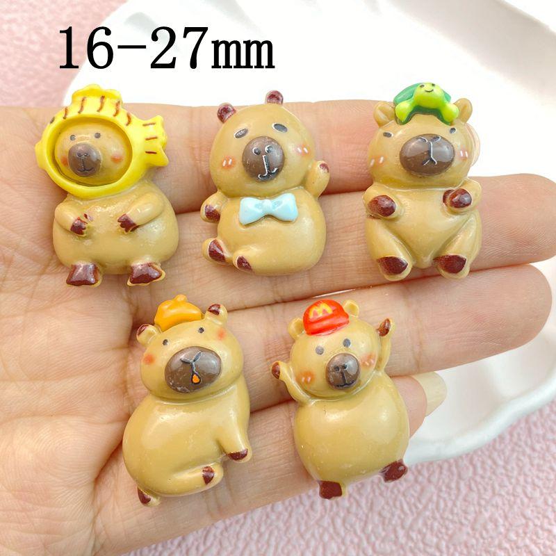 10Pcs New Cute Cartoon Gray Bear Series Flat Back Ornament Jewelry Bows Accessories
