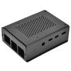 For   4 Model B Black Aluminum Case Box Enclosure with Heatsink Bracket (Black)
