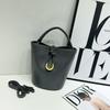 Soft Vegan Leather Bucket Bag Women Casual Crossbody Tote With Woven Detail Medium Size Multiple Colors
