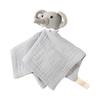 Soft Cotton Baby Comforting Blanket with Adorable Animal Crochet Design Gentle Mood Appease Toy for Infant