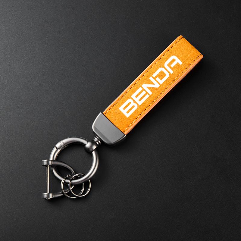 zkfan8 High-Grade Leather Suede Keychain Motorcycle Keyring For Keeway BENDA LFC 700 Benda 700 LFC Pro LFS 700 Accessories