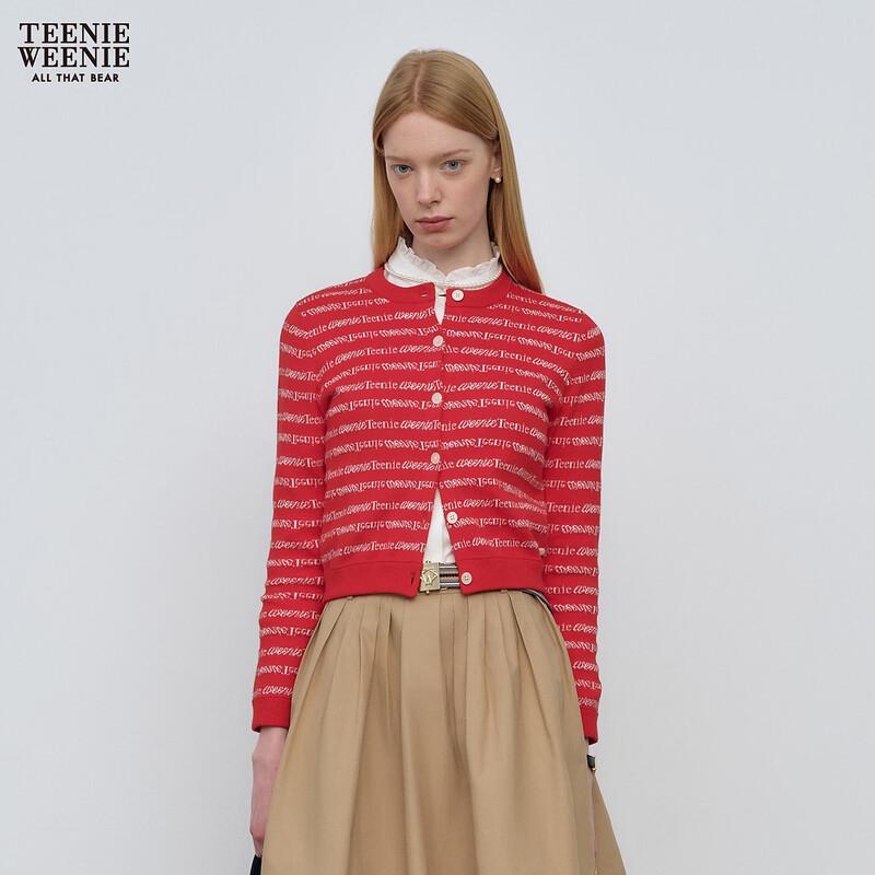 Teenie Weenie Women s Little Bear Letter Knitted Cardigan L