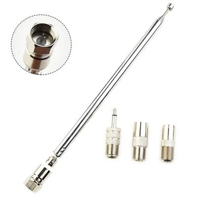 Antena 75cm z 3 adapterami teleskopowa antena radiowa DAB FM HiFi odbiornik AV Mini Auto zewnętrzne anteny zamienne