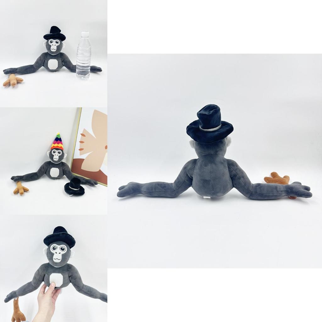 New Gorilla Tag Monke Plush Toy Stuffed Animal Doll With Hat 25cm Tall