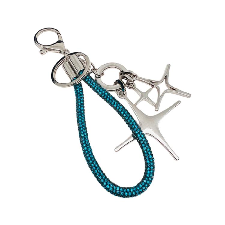Stylish Star Keychain Decoration With Rhinestones Sturdy Rope Aloy for Elegant Designs In Your Daily Use Items