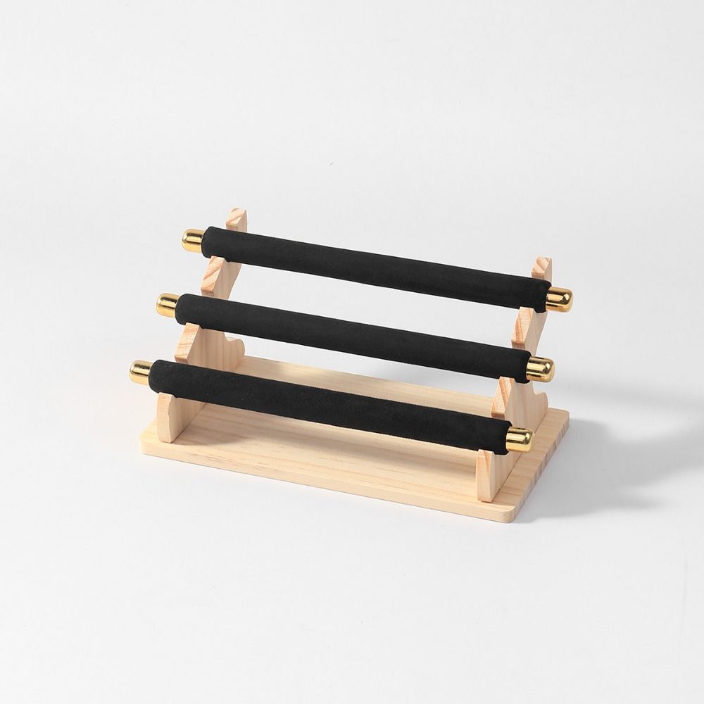 Necklace Bracelet Jewelry Organizer 3-Tier Ring Display Rack Wooden Ring Holder Retail Display