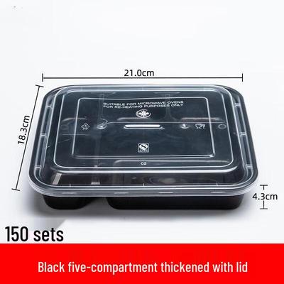 Boîte à déjeuner rectangulaire jetable avec compartiments