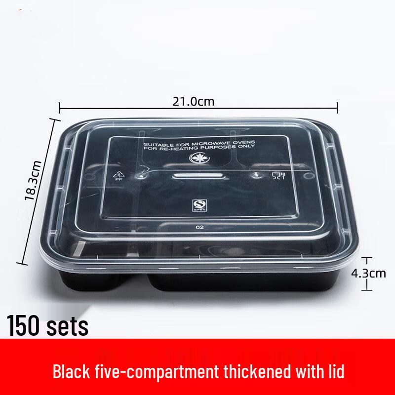Disposable Rectangular Lunch Box with Compartments