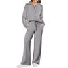 Autumn Fashion Casual Sports Set: Zippered Long-Sleeve Women's Sweatshirt and Wide-Leg Pants Two-Piece Set