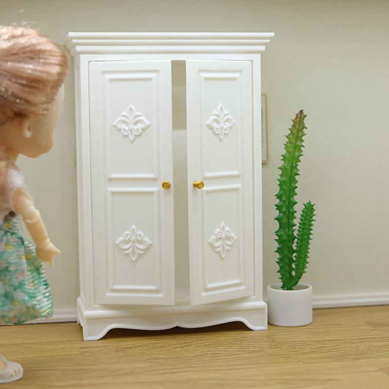 1:12 Dollhouse Miniature Printed Wardrobe Model Furniture Ornaments Accessories Toys