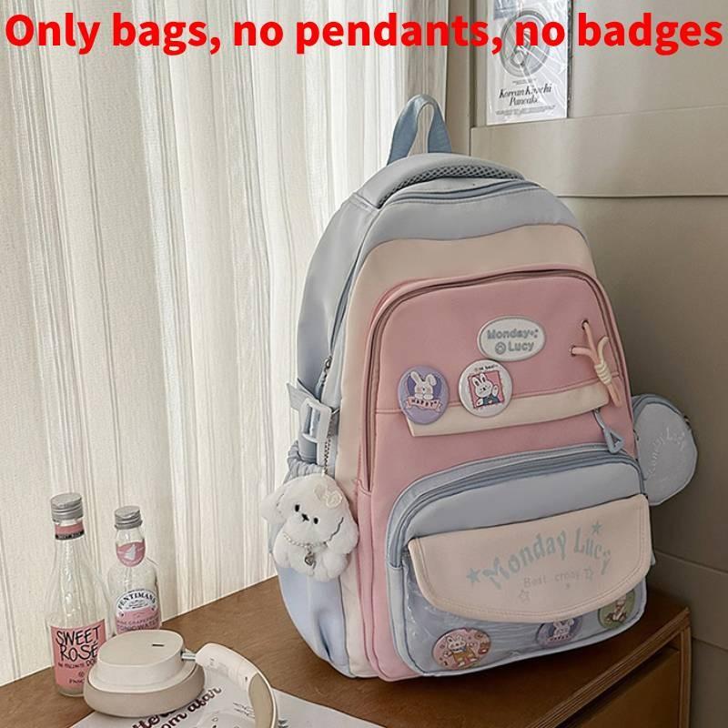 Cute Contrasting Color Backpack With Large Capacity And Letter Design Print