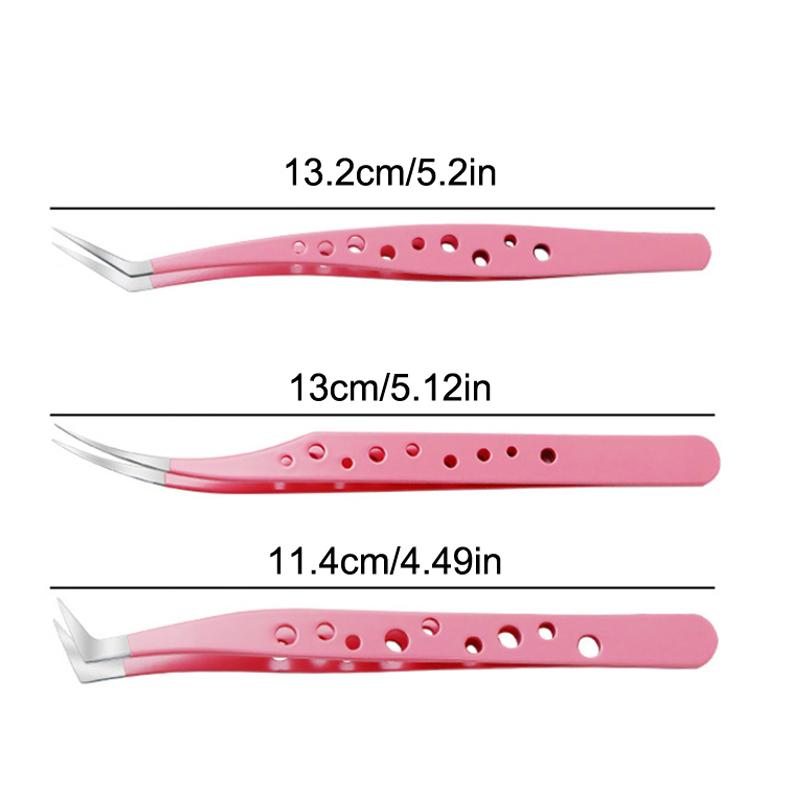 Multifunctional Tweezers Stainless Steel Eyelash Tweezers Grafting False Eyelash Patches False Eyelash Aids Portable Tweezers