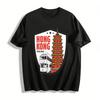 Hong Kong Tours Landmark Print Tee Tram & Pagoda Souvenir Top Pure Cotton T-shirt