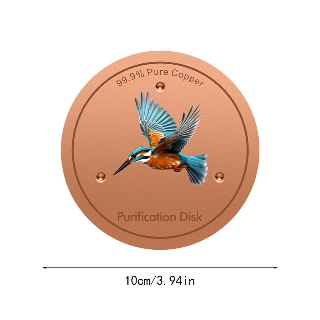 Copper Disc For Bird Bath 4 Inch With Triple-Point Support Copper Bird Bath Purification Disk For Outdoor Garden Backyard Pond