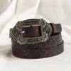 Oldworld Inspired Faux Leather Belt With Engraved Pattern And Pin Buckle For Women