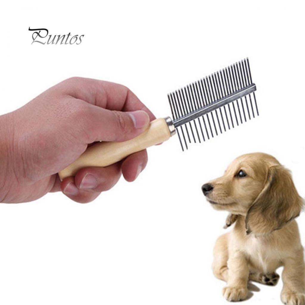 Pet Double Side Metal Row Teeth Brush Massaging Grooming Hair Comb Rake